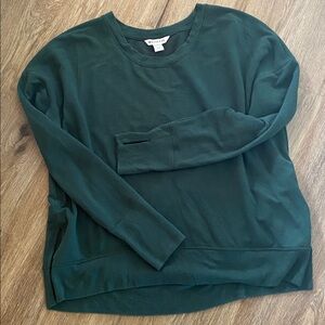 Athleta coaster sweatshirt LP large petite emerald green top shirt crewneck